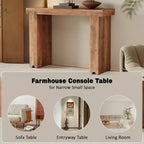 Console Rétro Minimaliste en Bois de Mangue Massif 45x15x32