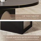 Table à manger ronde de 47" avec base moderne, portes en verre rayé avec meuble de rangement, peut accueillir de 4 à 6 personnes, idéale pour les appartements ou les petits espaces