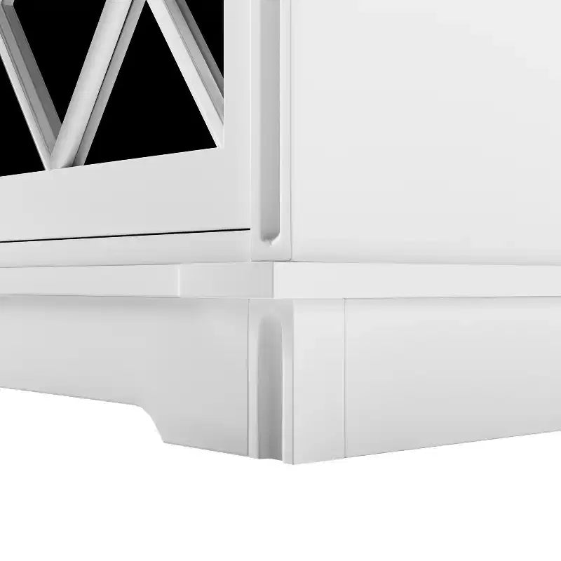 Buffet bahut Accent avec 2 portes décoratives en miroir et 2 tiroirs coulissants, meuble de rangement d'exposition moderne pour salon, chambre à coucher