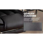 Grand fauteuil de bureau exécutif, Chaise de bureau ergonomique en cuir avec dossier haut et repose-pieds, Noir