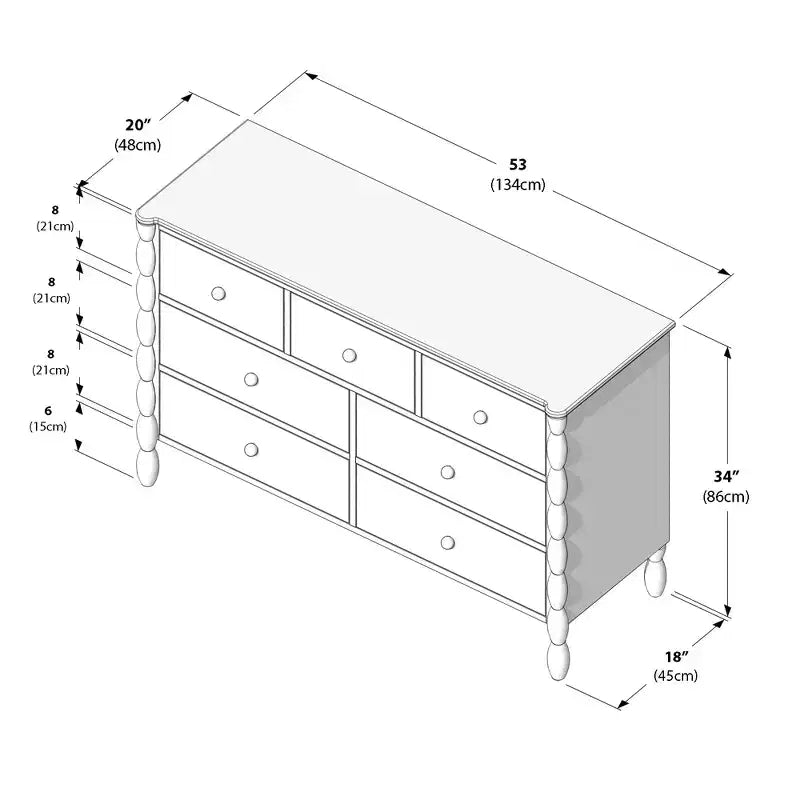 Commode 3 sur 4 tiroirs - Style Jenny Lind