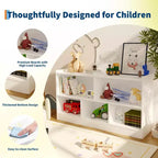 Étagère à livres en bois à 5 sections et 2 niveaux, bibliothèque ouverte avec rangement de jouets pour salle de jeux, chambre d'enfant, salle de classe, maternelle