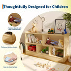 Étagère à livres en bois à 5 sections et 2 niveaux, bibliothèque ouverte avec rangement de jouets pour salle de jeux, chambre d'enfant, salle de classe, maternelle