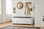 Shoe Storage Bench, 47.2 In Long Entryway Bench with Cushioned Seat Lift Top Storage, 4 Doors, 300 lbs Capacity, Bench with Shoe Rack for Entryway