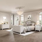 Commode moderne à 7 tiroirs pour chambre à coucher, commode large, rangement profond, plateau en bois résistant à l'eau, poignées en métal, plateau épaissi