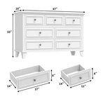 Commode moderne à 7 tiroirs pour chambre à coucher, commode large, rangement profond, plateau en bois résistant à l'eau, poignées en métal, plateau épaissi