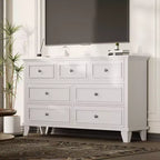 Commode moderne à 7 tiroirs pour chambre à coucher, commode large, rangement profond, plateau en bois résistant à l'eau, poignées en métal, plateau épaissi