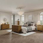Commode moderne à 7 tiroirs pour chambre à coucher, commode large, rangement profond, plateau en bois résistant à l'eau, poignées en métal, plateau épaissi