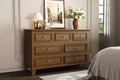 Modern 7 Drawer Dresser for Bedroom  Wide Chest of Drawers  Deep Storage  Water-Resistant Wood Top  Metal Handles  Thickened Desktop