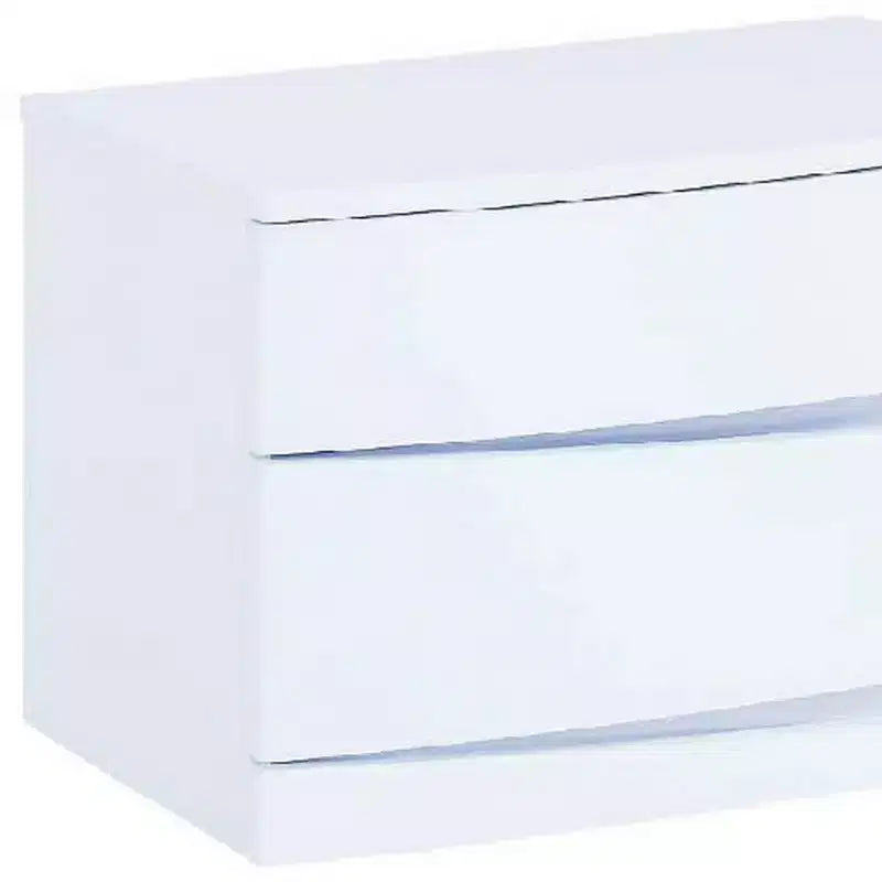 17 White Two Drawers Manufactured Wood Mirrored Nightstand