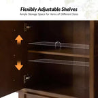 Buffet 4 portes large de 147 cm - Chêne clair