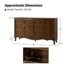 Buffet 4 portes large de 147 cm - Chêne clair