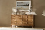 Buffet 4 portes large de 147 cm - Chêne clair