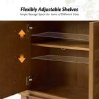 Buffet 4 portes large de 147 cm - Chêne clair