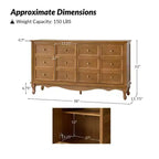 Buffet 4 portes large de 147 cm - Chêne clair