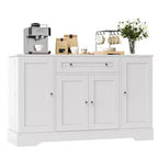 Modern Storage Solution Sideboard Buffet Cabinet  Wooden Credenza with Drawer & 4 Doors  Freestanding Organizer