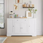 Buffet de rangement moderne – Enfilade en bois avec tiroir et 4 portes – Meuble de rangement autoportant