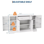 Buffet de rangement moderne – Enfilade en bois avec tiroir et 4 portes – Meuble de rangement autoportant
