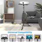 Trépied de support de projecteur, support d'ordinateur portable avec hauteur réglable de 66 à 160 cm, chariot mobile pour ordinateur portable sur roulettes avec support de téléphone, support de sol pour canapé extérieur
