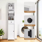 Meuble de salle de bain haut et étroit, armoire de rangement fine de 170 cm, organiseur autoportant résistant à l'eau pour petits espaces