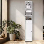 Meuble de salle de bain haut et étroit, armoire de rangement fine de 170 cm, organiseur autoportant résistant à l'eau pour petits espaces