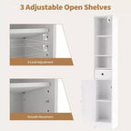 Meuble de salle de bain haut et étroit, armoire de rangement fine de 170 cm, organiseur autoportant résistant à l'eau pour petits espaces
