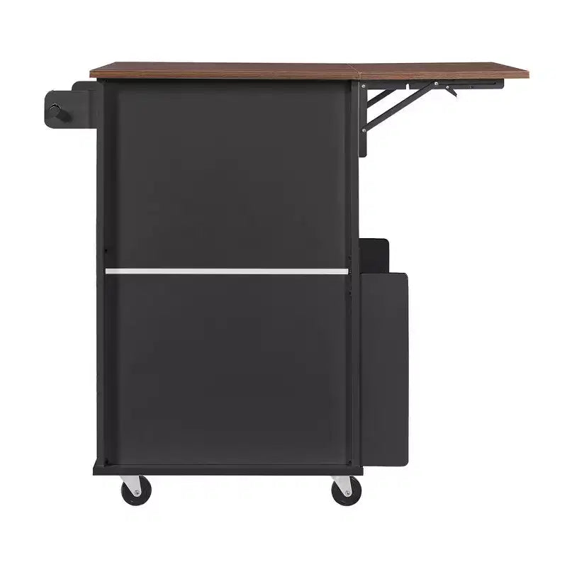 39.3 Farmhouse Kitchen Storage Island Cart with Drop Leaf, Towel Rack, 1 Drawer