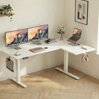Bureau debout électrique en forme de L de 71 X 48 pouces, bureau d'ordinateur électrique réglable en hauteur, bureau assis-debout pour bureau à domicile