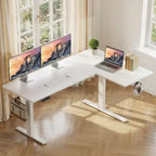 Bureau debout électrique en forme de L de 71 X 48 pouces, bureau d'ordinateur électrique réglable en hauteur, bureau assis-debout pour bureau à domicile