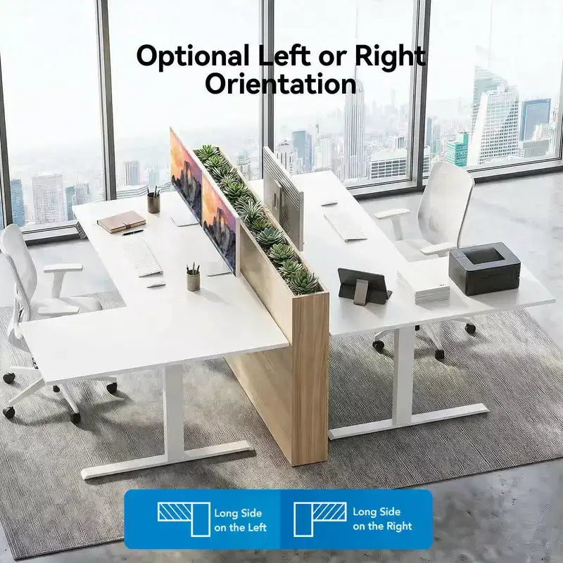 71 X 48 In L-shaped electric standing desk, electric height-adjustable computer desk, Sit Stand Up Desk for Home Office