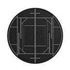 Table pliante ronde en plastique de 1,80 m, pliage central, avec poignée de transport, pour banquets et événements