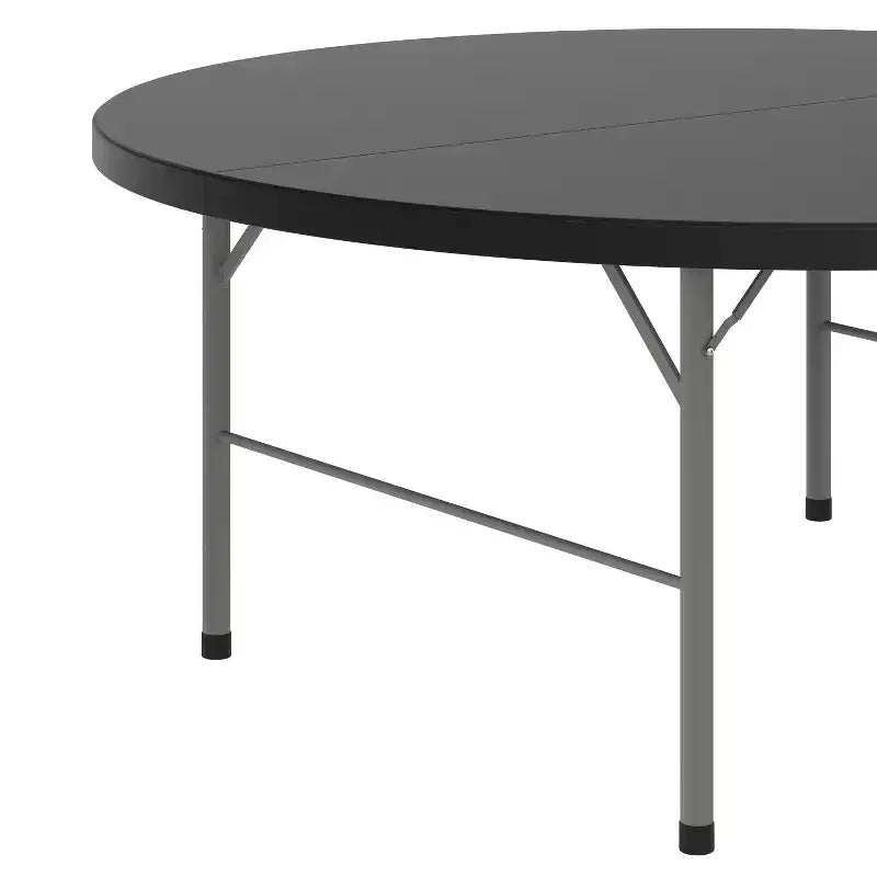 5.89-Foot Round Bi-Fold Plastic Banquet and Event Folding Table with Carrying Handle
