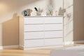 Large 8 Drawer Double Dresser with Deep Drawers & Wide Top, Horizontal Wooden Storage Chest Organizer for Living Room, Hallway, Entryway & Office