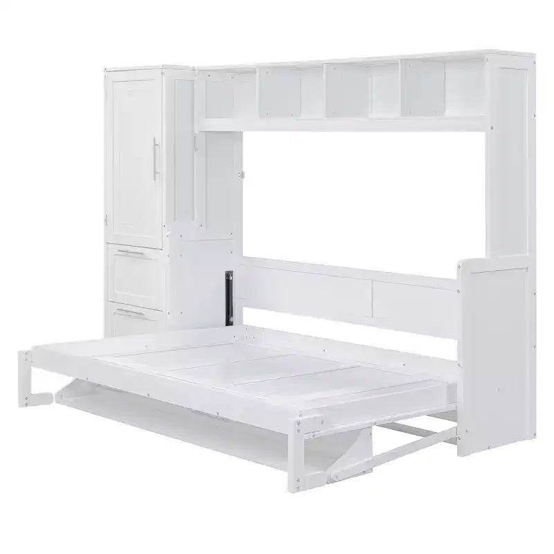 Lit Escamotable Evans Murphy avec Placard et Tiroirs, Grand Lit