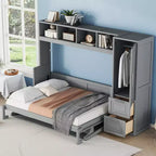 Lit Escamotable Evans Murphy avec Placard et Tiroirs, Grand Lit