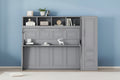 GDFStudio Evans Murphy Bed Wall Bed with Closet and Drawers, Queen Size