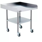 Undershelf Stainless Steel Workbench with Wheels, Heavy Duty Adjustable Work Table Galvanized, Commercial Kitchen Garage Workshop