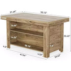 Îlot de cuisine de 140 cm avec rangement, table îlot fixe en bois à 3 niveaux, table de bar moderne avec étagère de rangement pour cuisine, marron rustique