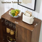 Buffet de salle à manger avec rangement, meuble d'appoint avec étagère réglable, console de bar à café en bois pour cuisine, salon