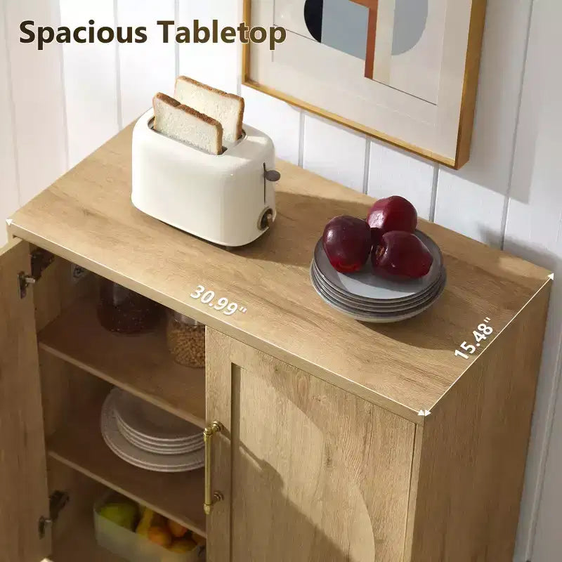 Buffet de salle à manger avec rangement, meuble d'appoint avec étagère réglable, console de bar à café en bois pour cuisine, salon