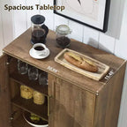 Buffet de salle à manger avec rangement, meuble d'appoint avec étagère réglable, console de bar à café en bois pour cuisine, salon
