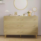 Commode de ferme à 6 tiroirs, commode en bois rustique, grand rangement, armoire de rangement décorative, pour chambre, salon