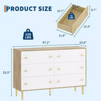 Commode de ferme à 6 tiroirs, commode en bois rustique, grand rangement, armoire de rangement décorative, pour chambre, salon