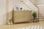 Farmhouse 6 Drawer Dresser, Dresser Wood Rustic Chest, Large Storage, Decorative Storage Cabinet, for Bedroom, Living Room