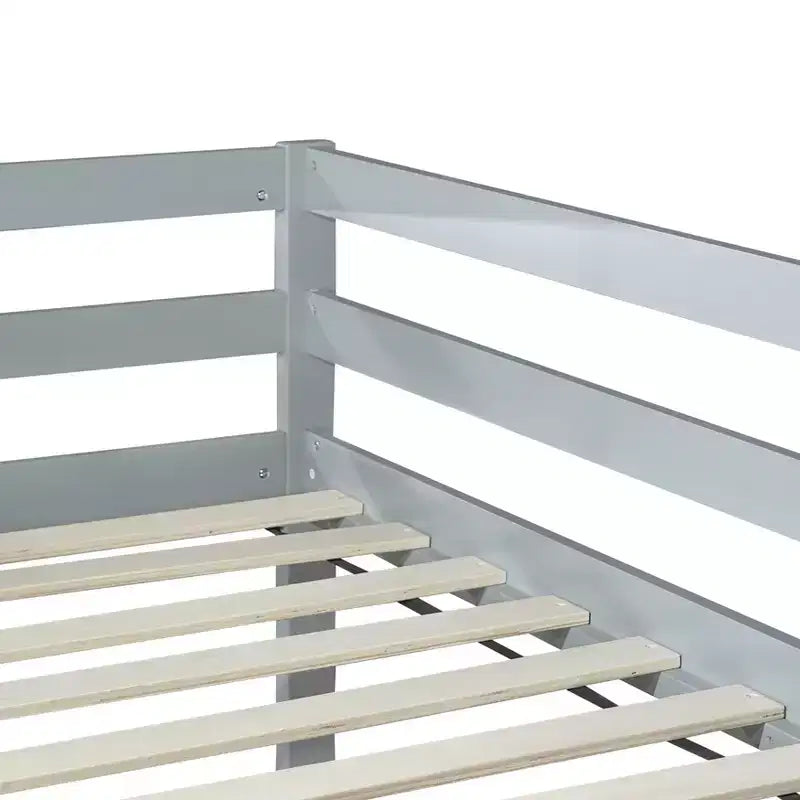 Cadre de Lit Double Rangement sous Lit Silencieux Métal Robuste 360 kg