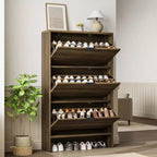 Armoire à chaussures étroite et haute de 81 cm de large avec 3 tiroirs basculants, meuble à chaussures autoportant pour entrée, couloir et maison