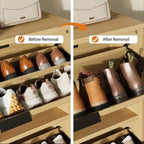 Armoire à chaussures étroite et haute de 81 cm de large avec 3 tiroirs basculants, meuble à chaussures autoportant pour entrée, couloir et maison