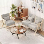 Fauteuil d'appoint moderne du milieu du siècle, fauteuil de canapé en tissu chenille doux avec dossier - Marron/Gris