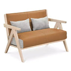 Fauteuil d'appoint moderne du milieu du siècle, fauteuil de canapé en tissu chenille doux avec dossier - Marron/Gris