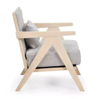 Fauteuil d'appoint moderne du milieu du siècle, fauteuil de canapé en tissu chenille doux avec dossier - Marron/Gris